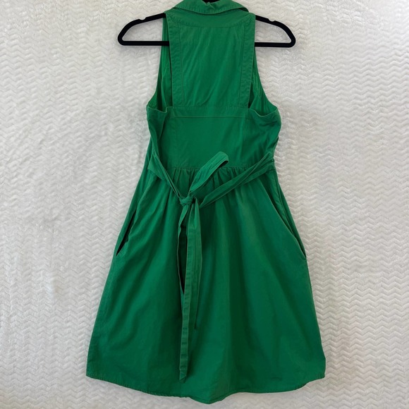 Anthropologie Maeve Kelly Green Fountain of Youth Sleeveless Shirt Dress Women 8 - Picture 2 of 16